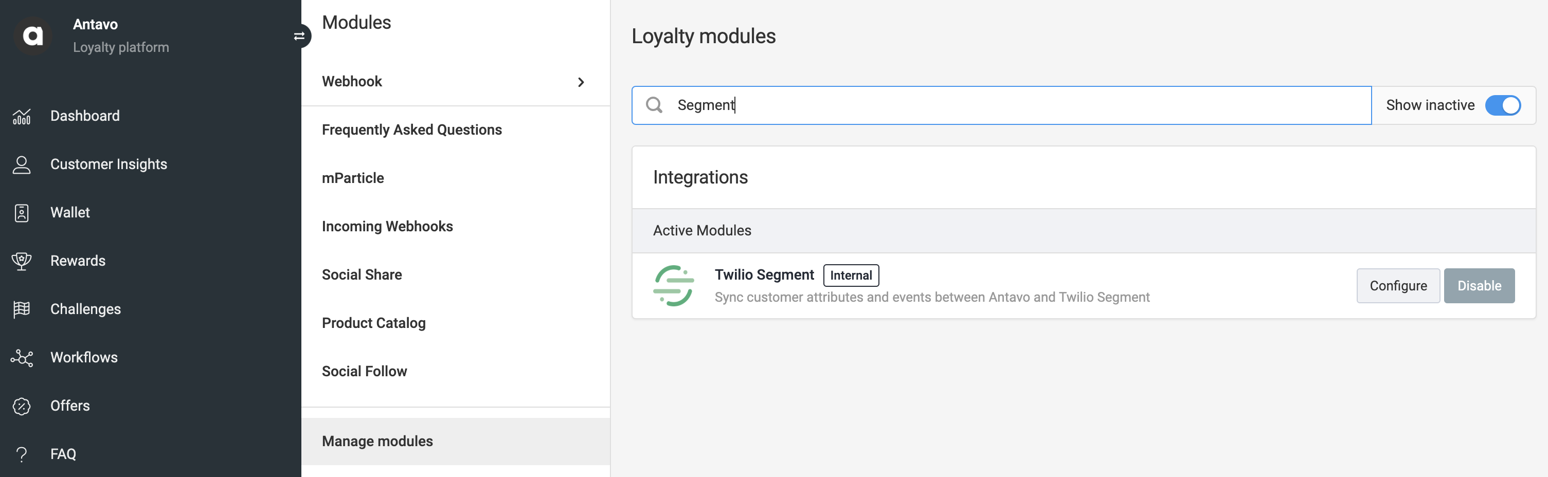 Enable Twilio Segment extension