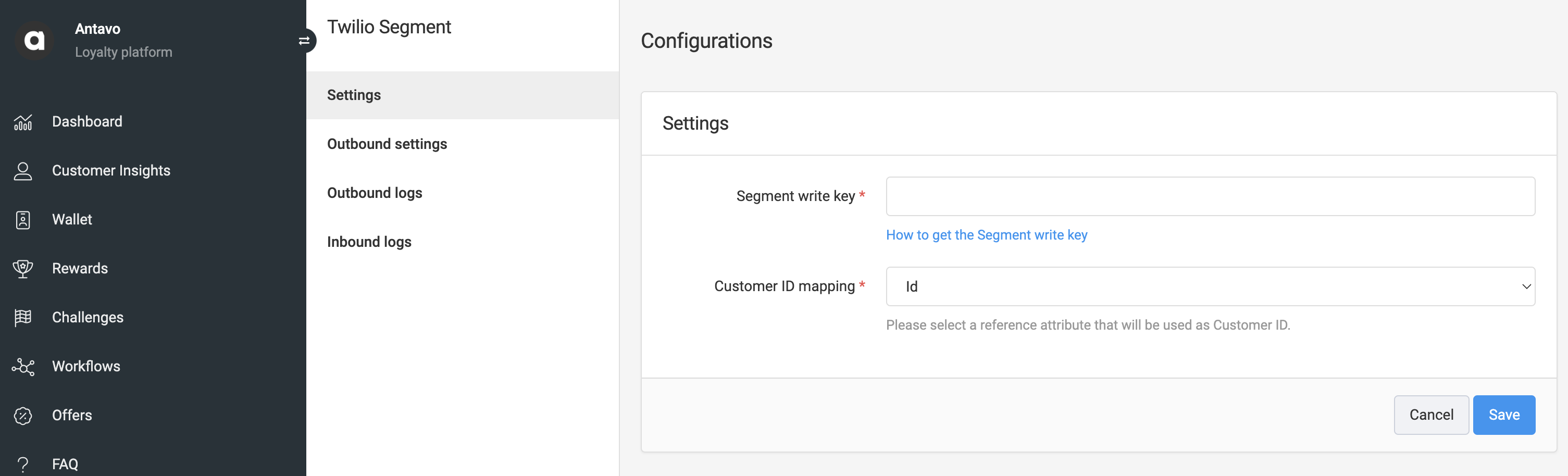 Configure Twilio Segment extension